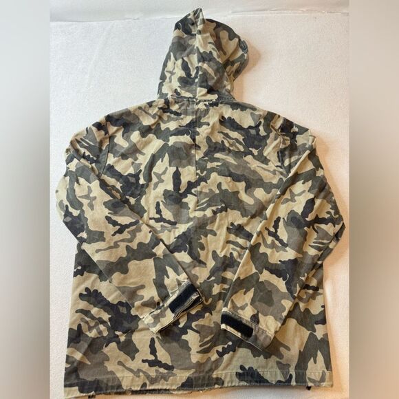 Zara Men Multicolor Camouflage Long Sleeve Pockets Full Zip Hooded Jacket Sz S - Picture 2 of 16